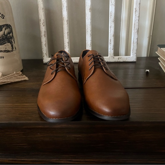 New Steven Madden men’s Fenyx Cognac dress shoes lace-up heel height 11 brown - Picture 9 of 15